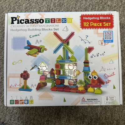 Picasso Tiles Hedgehog Blocks 112 Piece Set PTB112 Hedgehog Building Blocks Set