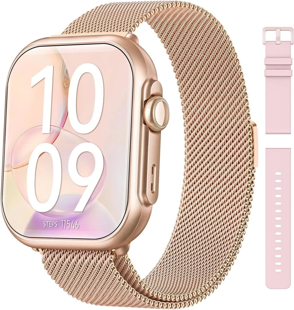 G62 Fitness Tracker Smart Watch With Extra Band - Gold Case - New