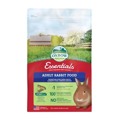 Oxbow Essentials Adult Rabbit Food - All Natural Adult Rabbit Pellets - 5 lb.