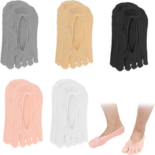 Women Toe Separator Socks Yoga Sports Foot Alignment Socks, 5 Pair