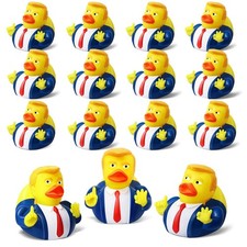 12 Pcs President Rubber Ducks, Funny Duckies, Memorial Small, Blue