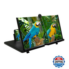 12" 3D HD Phone Screen Magnifier Amplifier Projector Stand F-olding Portable