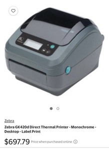 Zebra GX420D Thermal Label Printer