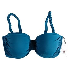 Shade Shore Swimwear Womens 34DD Blue Bikini Top Underwire Padded Swimsuit NWT