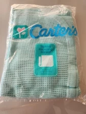 Vintage Carter's THERMAL WAFFLE WEAVE RECEIVING BLANKET Blue NOS MAde in USA
