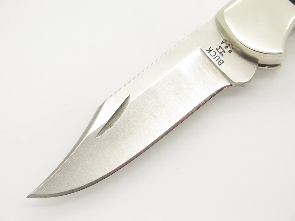 2002 Buck 112 Ranger Nickel Silver Bolsters Folding Hunter Lockback Pocket Knife - image 3 of 4
