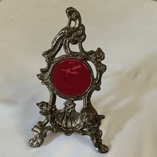 Antique Victorian Art Nouveau Brass Pocket Watch Display Easel, 1920s