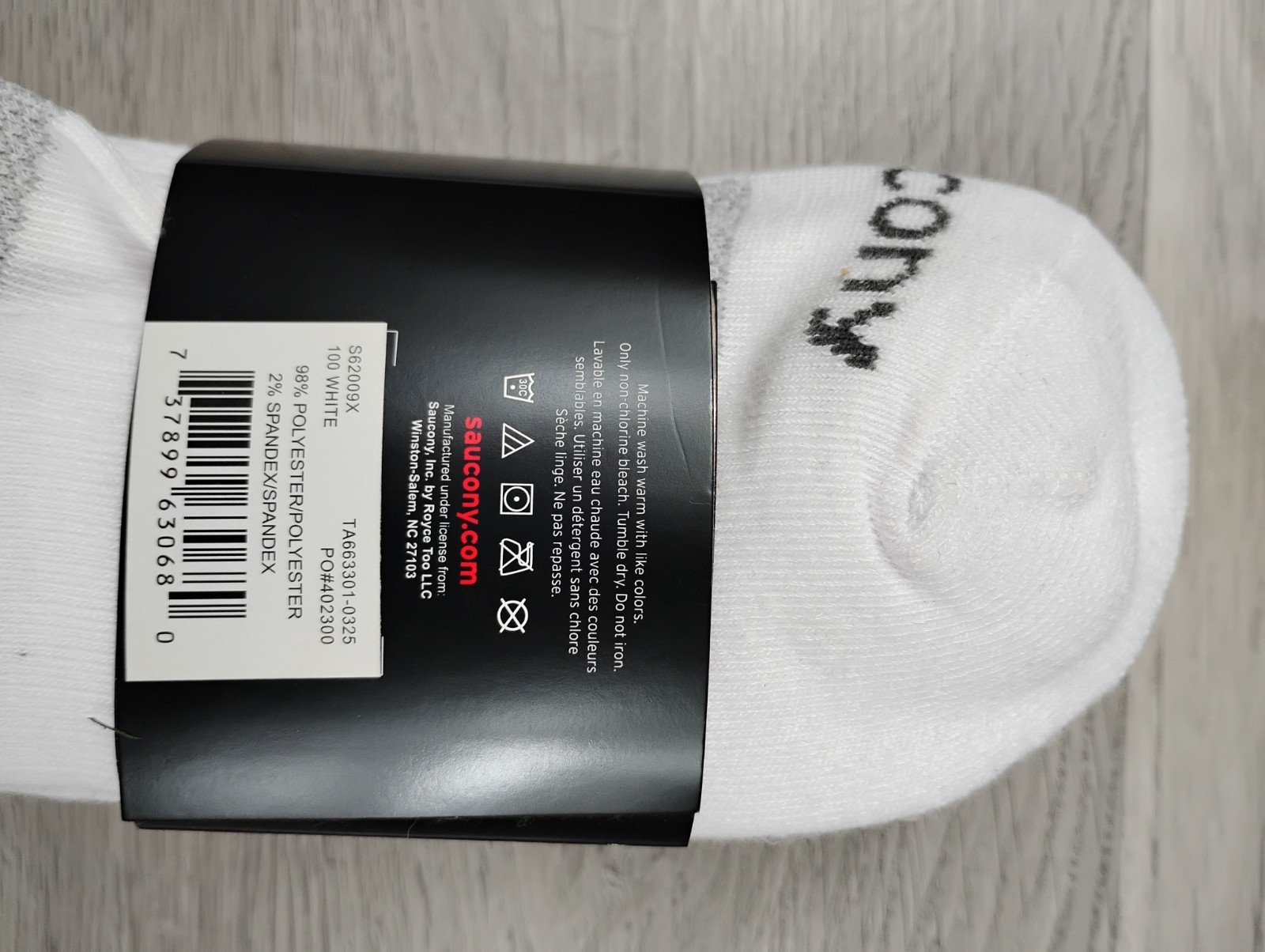 Saucony Men's Bolt Performance Comfort Fit No Show Socks Pack Of 6 XL White thumbnail 6