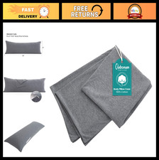21x54 Inch Jersey Cotton Long Body Pillow Cover - Ultra Soft Zippered Case, Grey