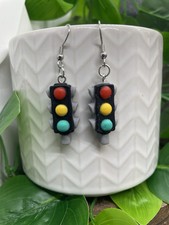 2  Silver-tone Traffic Light Dangle Drop Earring Set New Free Ship B5600