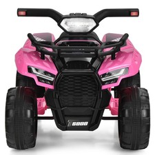 Honeyjoy 6V Kids ATV Quad Electric Ride On Car Toy Toddler w/MP3 LED Light Pink