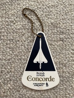British airways Singapore Airlines Concorde thick plastic baggage tag label