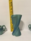 Vintage Van Briggle Swirl Pattern Vase, Copenhagen Blue Color
