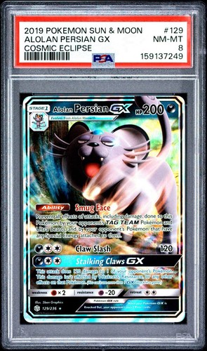Alolan Persian-GX graded PSA 8 for sale on eBay