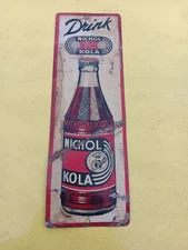 Original Nichol Kola Door Push Sign, Vintage Soda Door Push