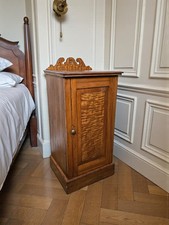 An Antique Early 20th Century Satinwood Bedside Table Cabinet ~Delivery Availabl
