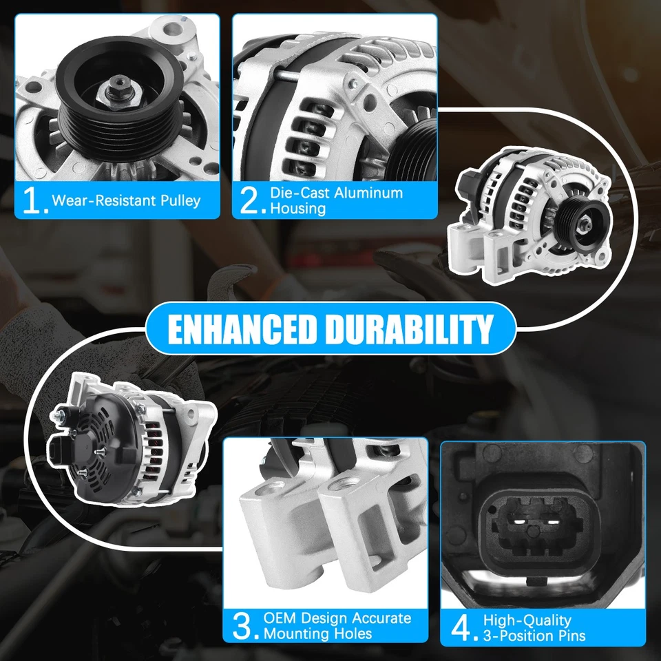 OEM Alternator For 2013-2017 GMC Terrain Chevrolet Equinox 2008-2012 Malibu 3.6L Foto 4 de 4