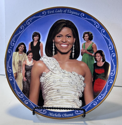 THE DANBURY MINT Michelle Obama First Lady 12 Inch Commemorative Plate History