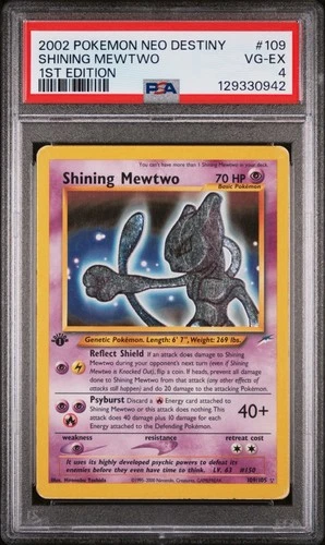 1st Edition Shining Mewtwo - 109/105 - Neo Destiny Vintage Pokémon Card - PSA 4