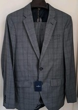 Hackett Mayfair Loro Piana 120s Wool  Two Piece Suit Grey Check UK38R 