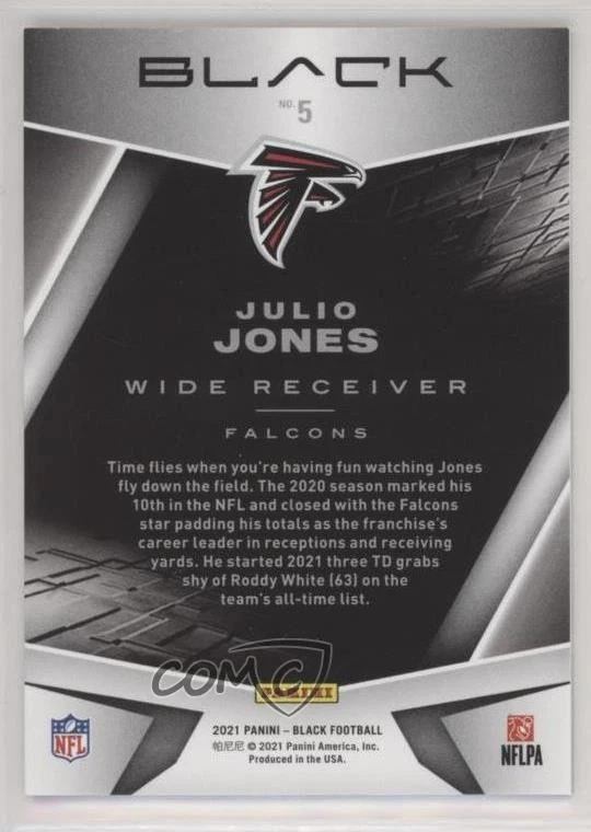 2021 Panini Black Silver /75 Julio Jones #5 - Image 2 of 2