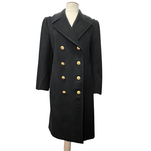 Naval Academy USNA Bridge Coat Thorngate Uniforms Black Wool Peacoat 36 Vintage video thumbnail