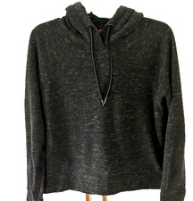 Calvin Klein Performance Cropped Black Wash Hoodie Long Sleeve Activewear Large