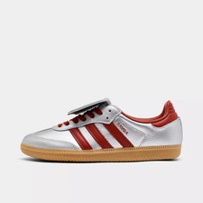 Women's Size 7 Adidas Samba LT Long Tongue Silver Metallic Ruby Red Shoes JH5707