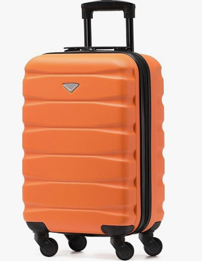 Flight Knight Lightweight ABS Hard Case Cabin Suitcase Orange/Black 21”