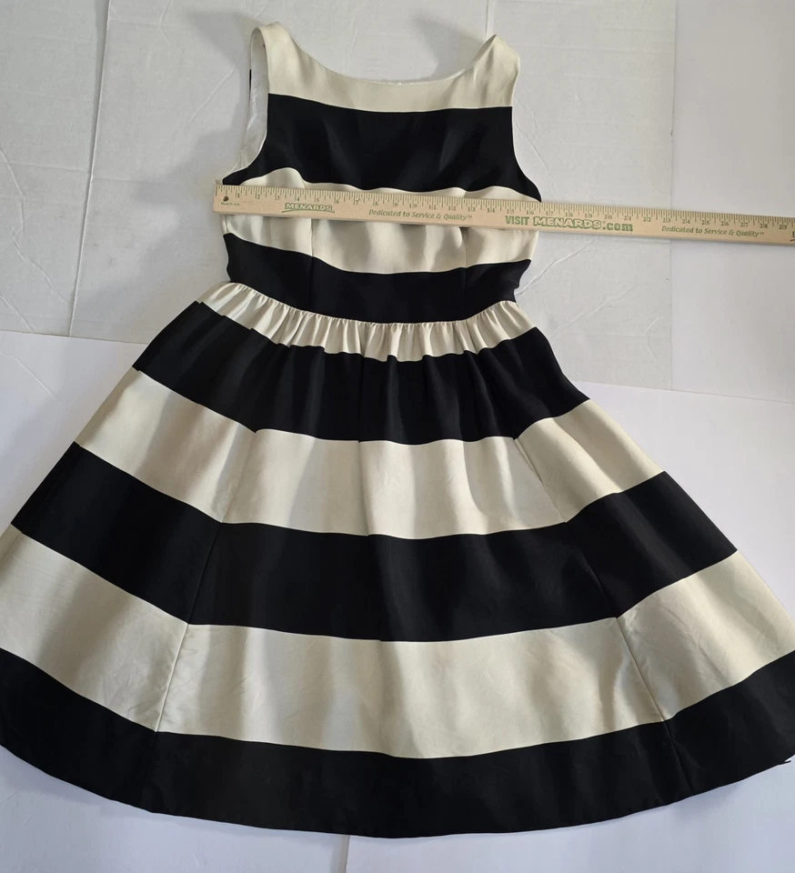 Vestido Kate Spade Carolyn Crema y Negro Color Bloque Rayas Talla 10  Foto 3 de 4