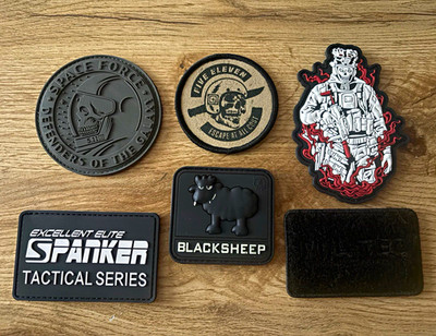 6er Set Stoff / PVC /Patches mit Klett: Space Force, Five Eleven, MIL-TEC