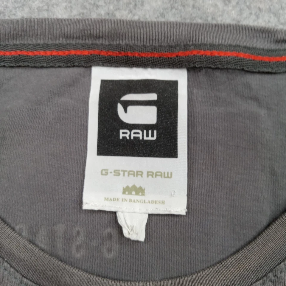 Camisa G Star Raw Para Hombres XL Gris GSRD Logo Gráfico Camiseta 100% Algodón Cuello Redondo Foto 2 de 4