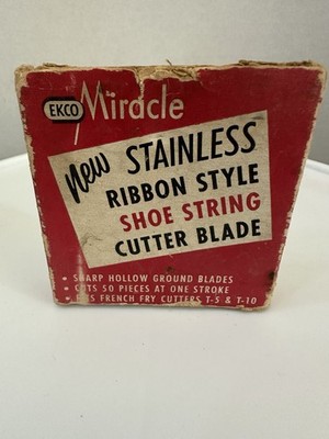 Vtg Ekco Miracle Stainless Ribbon Style Shoestring Cutter Blade T-5/T-10 #11 NOS