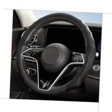 Car Steering Wheel Cover, 15 inch Nappa Leather Anti-Slip  Ultra-Thin 5D Black