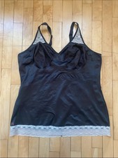 Ruby Ribbon Black Pin-Up Lace Trim Shaping Camisole Top, Size 48 Women s