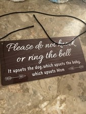 Baby Sleeping Sign for Front Door, Do Not Knock or Ring Doorbell Fast Ship