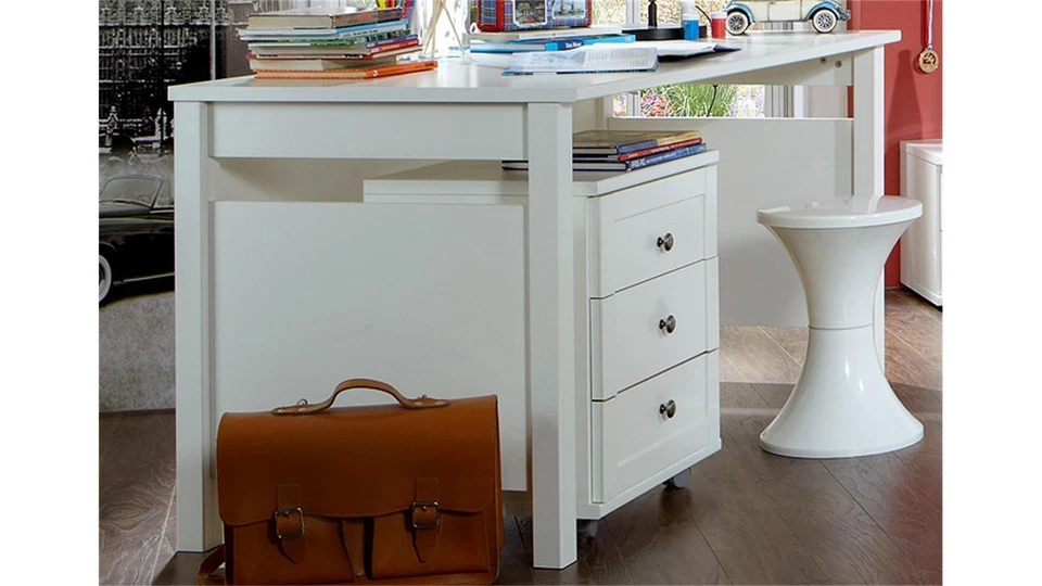 Schreibtisch Filou Computertisch PC-Tisch für Kinderzimmer in Alpinweiß Dekor