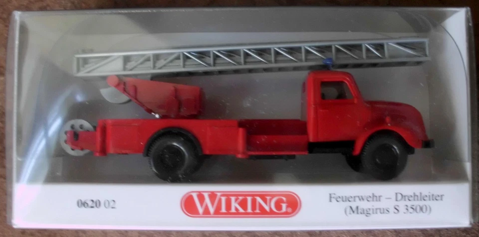 Wiking #062002 -- Magirus S 3500 -- "Feuerwehr Drehleiter" NEU + OVP