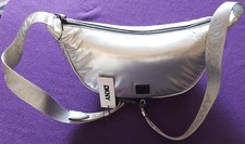 DKNY Sylvie Crescent Shoulder Silver Bag Model R51EYJ90 NWT 