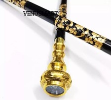 Antique Designer Compass Walking Stick Cane Hand Carved Wooden Stick Best Gift