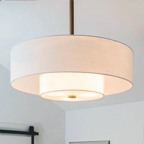 30" Hunter Brookside Fresh White and Luxe Gold LED Fandelier - Picture 3 of 10