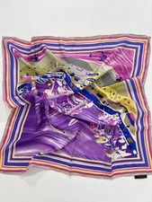 Vintage 90s  Foulard Donna LOUIS VUITTON in Pura Seta Stampata Multicolore 90x90