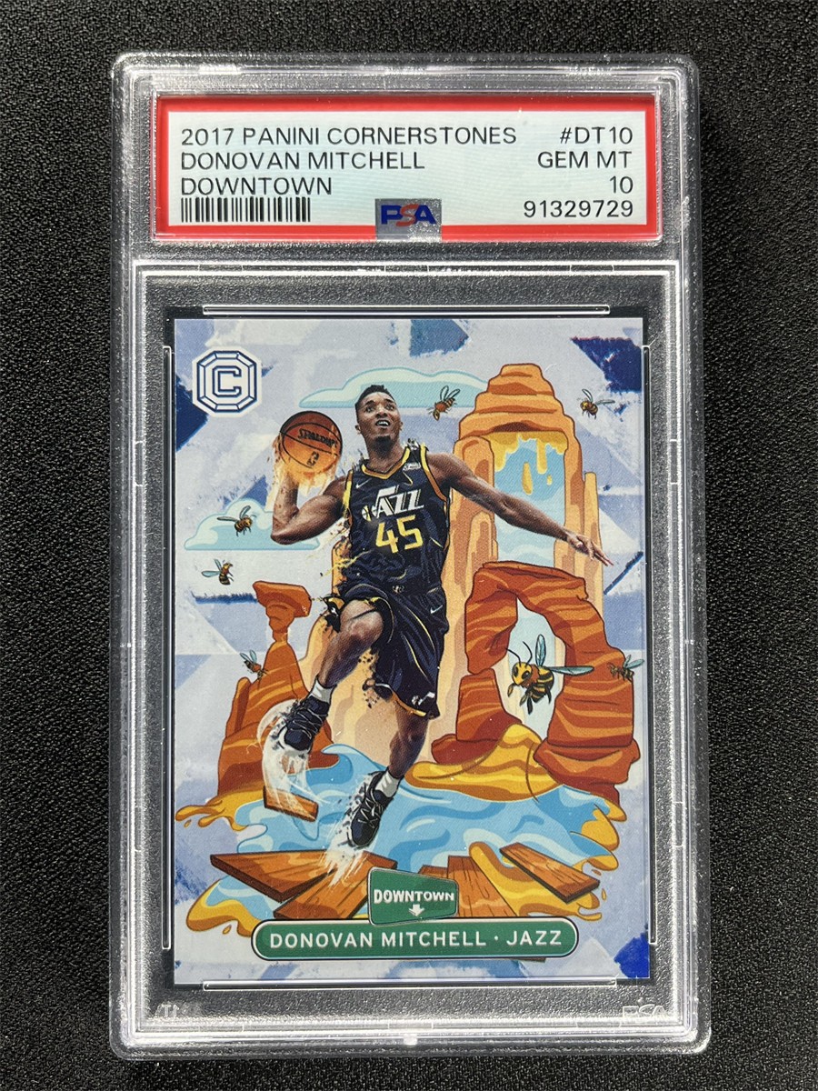 2017-18 Panini Cornerstones Donovan Mitchell Downtown RC Case Hit SSP PSA 10 Mt