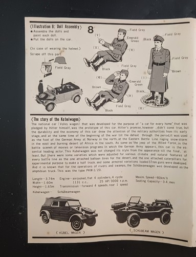 Kubelwagen By Bandai 1/48 Scale Model, 1972 1st Release, Rare Swastika - Picture 16 of 16