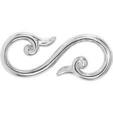 14 KT White Gold Stylized S-Hook Design Clasp Extender Etc NEW Clever & Handy 