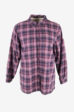 Lumberjack Ladies Jacket Vintage Fleece Lined Check Button Purple Size M C3249
