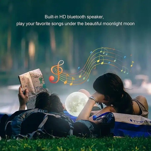 Moon Lamp Christmas 2024 BEST 3D Bluetooth Speaker 16 Colors 15 cm - Picture 2 of 13