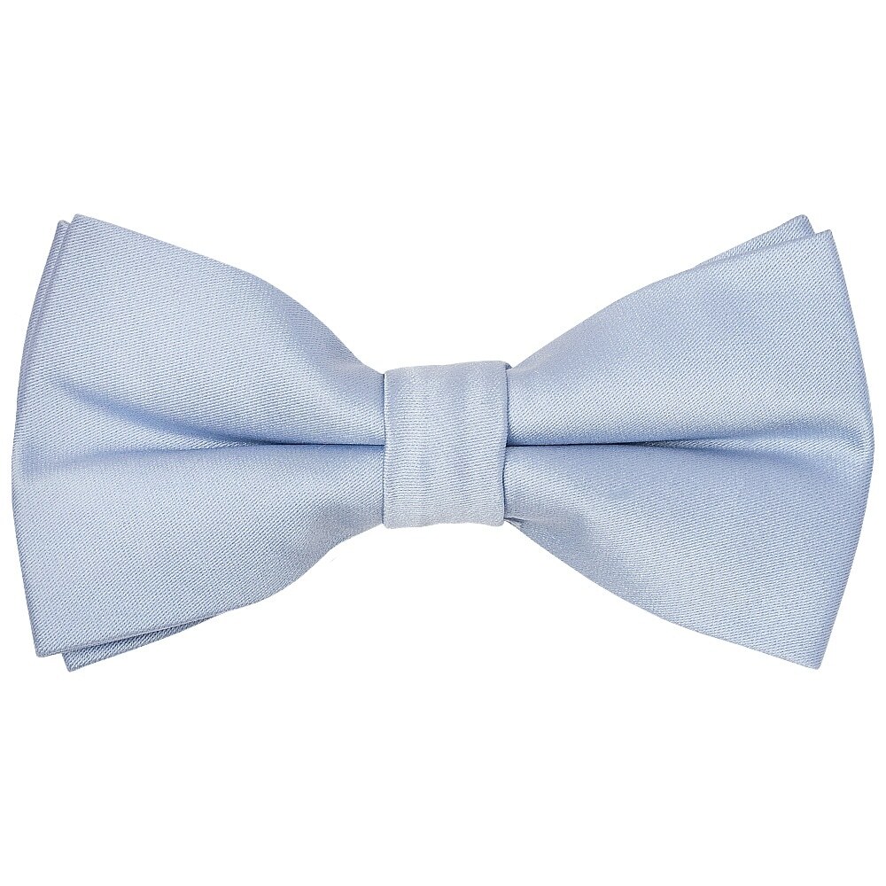 Pre Tied Plain Dusty Blue Satin Boys Bow Tie Age 8-11 Wedding Prom Dickie Bow