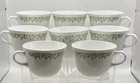 Vintage CORELLE Green Crazy Daisy SPRING BLOSSOM Coffee Cup/Mug- SET OF 8