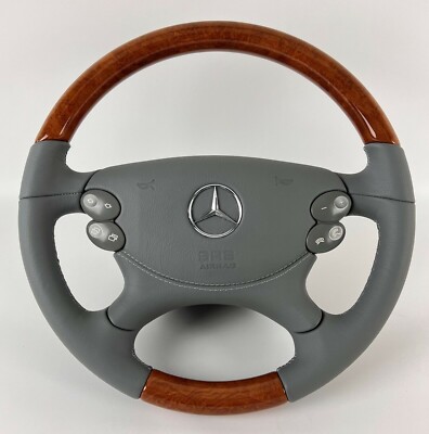 Steering Wheel Mercedes Wood Oak Burl Light Chestnut Leather Alpaca Grey W209 W463 R230